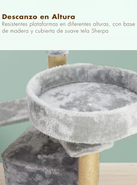 Gimnasio Rascador Para Gatos Interact 140cm Gris-5