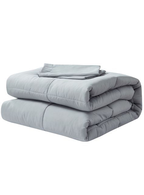 Plumón Cubrecama Reversible Marnie 1.5 Plazas Gris-0