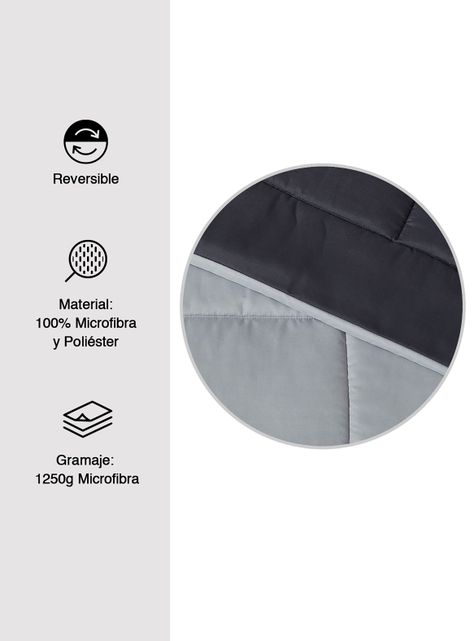 Plumón Cubrecama Reversible Marnie 1.5 Plazas Gris-3