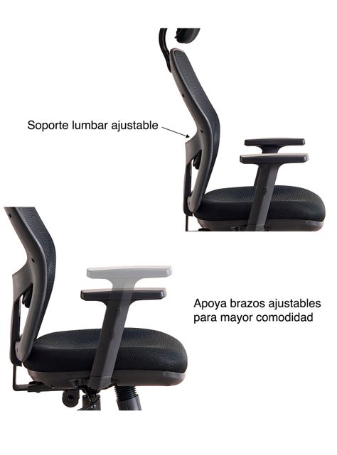 
Silla de Oficina Ergonométrica Design Ergo Full - Negro-3