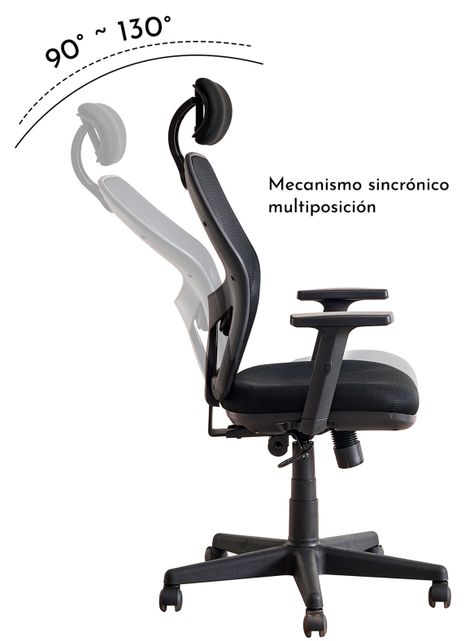 
Silla de Oficina Ergonométrica Design Ergo Full - Negro-6