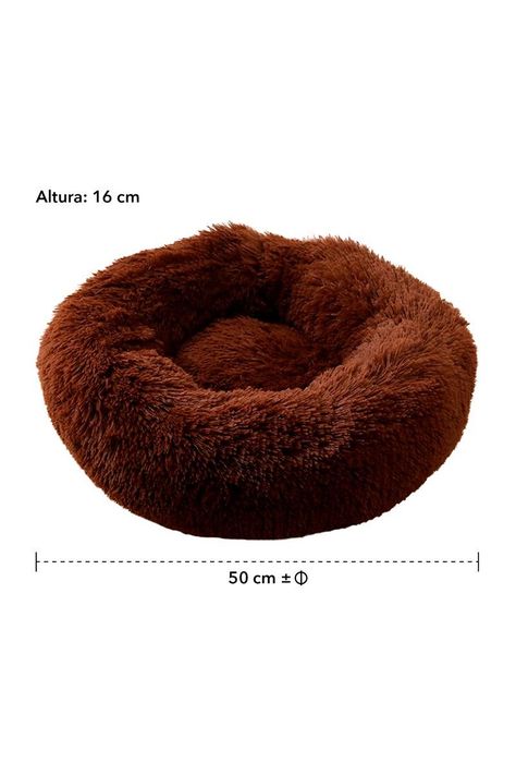 Cama Mascotas Antiestres Circular Felpa S Café-2