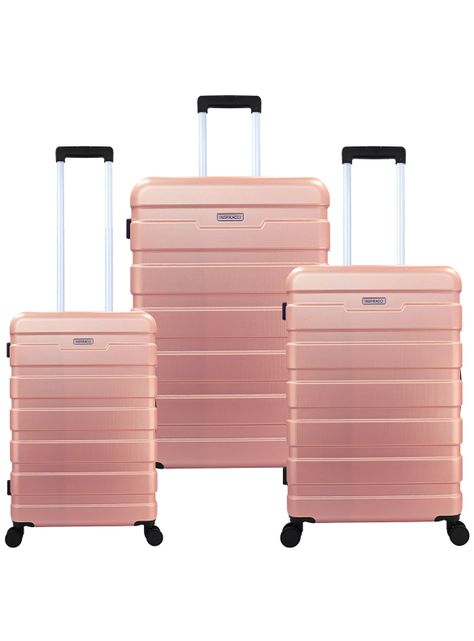 Set de Maletas Rigidas Danubio S-M-L Rosada-0