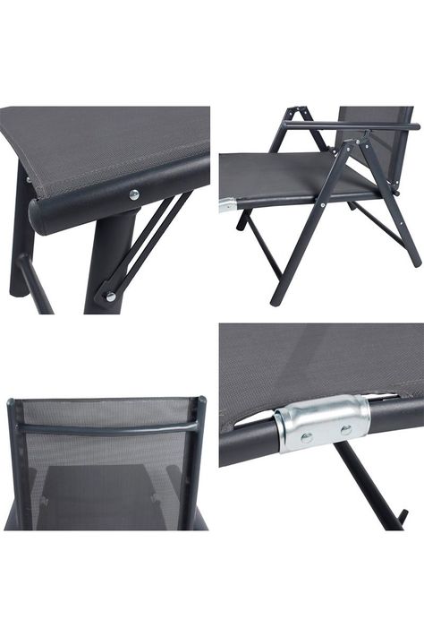Reposera Aluminio Plegable Gris-4