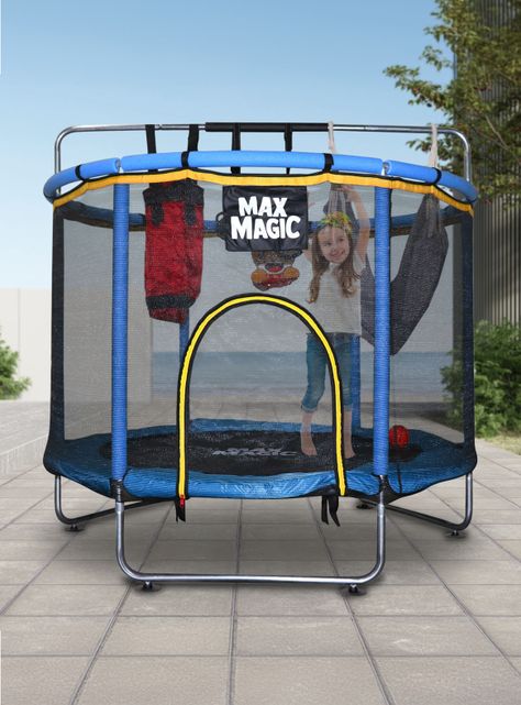 Cama Elástica Infantil Max Magic Azul con Accesorios 140cm-1