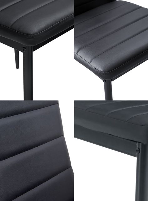 Comedor Bristol Mesa 75x70x120 4 Sillas Pu Negro-4