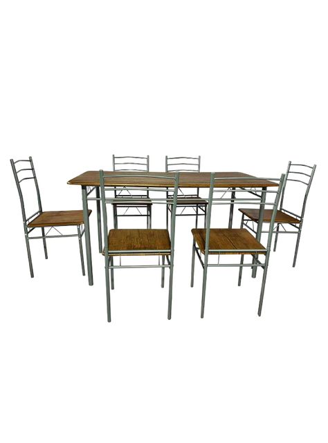 Juego de comedor 6P Capri Silver 74x80x140 cm-0