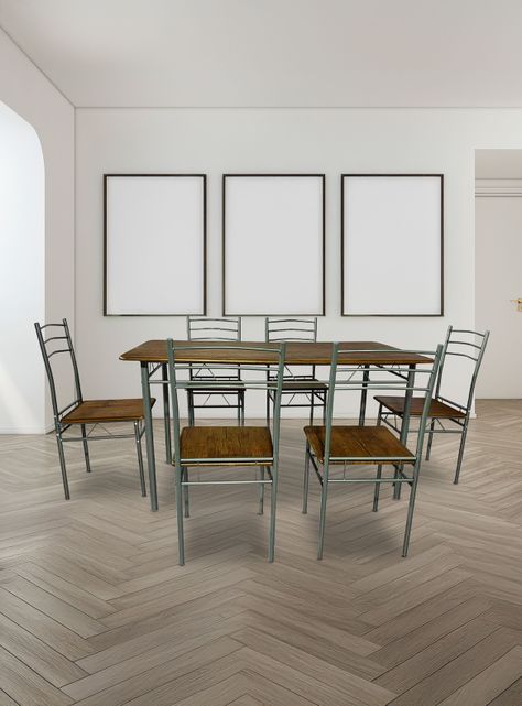 Juego de comedor 6P Capri Silver 74x80x140 cm-1