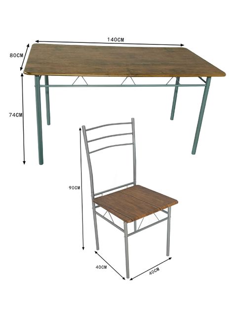 Juego de comedor 6P Capri Silver 74x80x140 cm-2