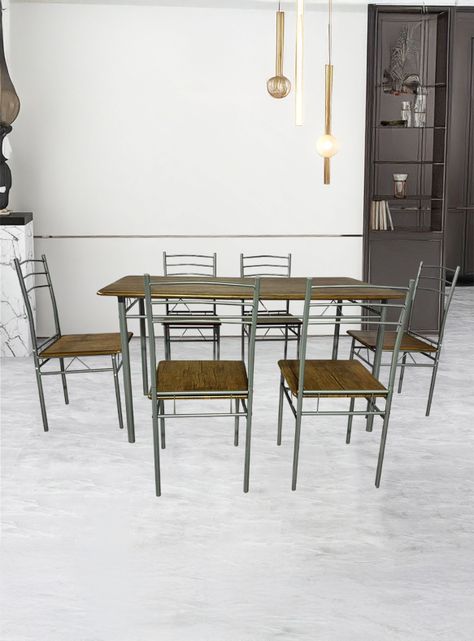 Juego de comedor 6P Capri Silver 74x80x140 cm-5