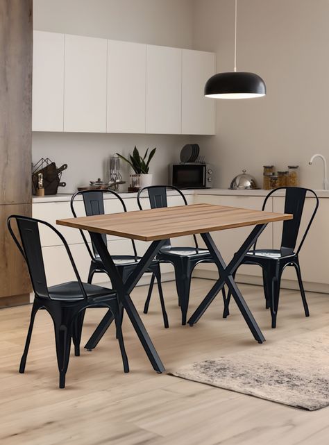 Comedor New Jersey 75x70x120 4 Sillas Tolix Industrial-1