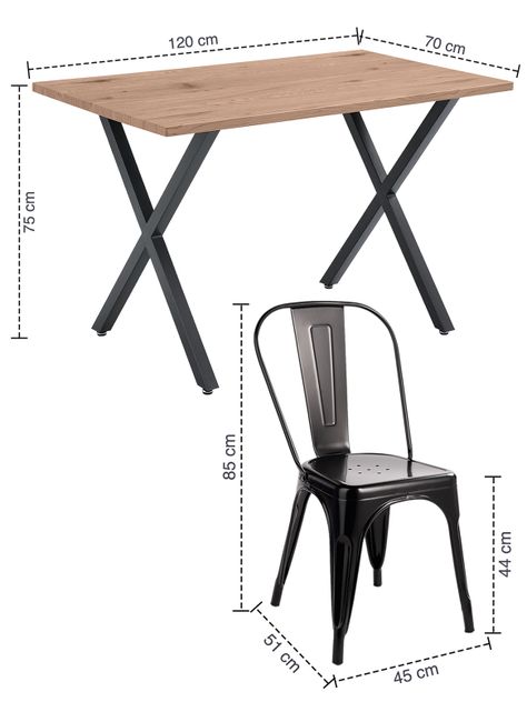 Comedor New Jersey 75x70x120 4 Sillas Tolix Industrial-2