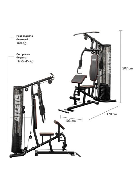 Home Gym Multifuncional Elite TF-7080A Negro-1