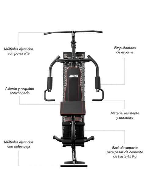 Home Gym Multifuncional Elite TF-7080A Negro-2