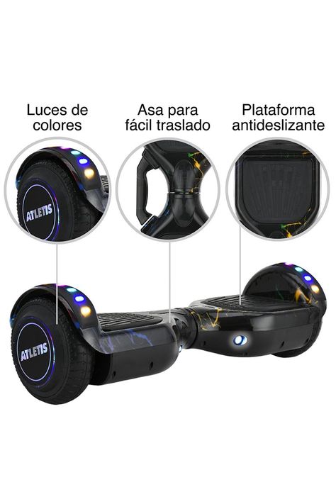 Hoverboard Bluetooth Luces 6,5" 12 Km/h Negro-3