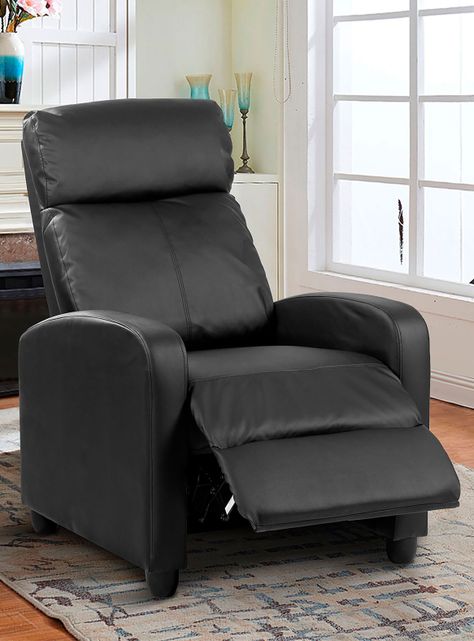 Berger Reclinable de PU Negro-1