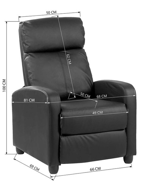 Berger Reclinable de PU Negro-2