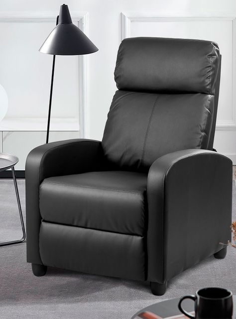 Berger Reclinable de PU Negro-5