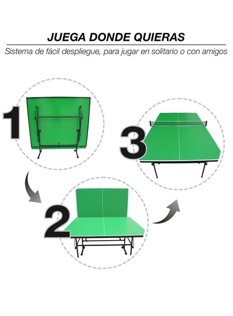 Mesa de Ping Pong Plegable Verde-4
