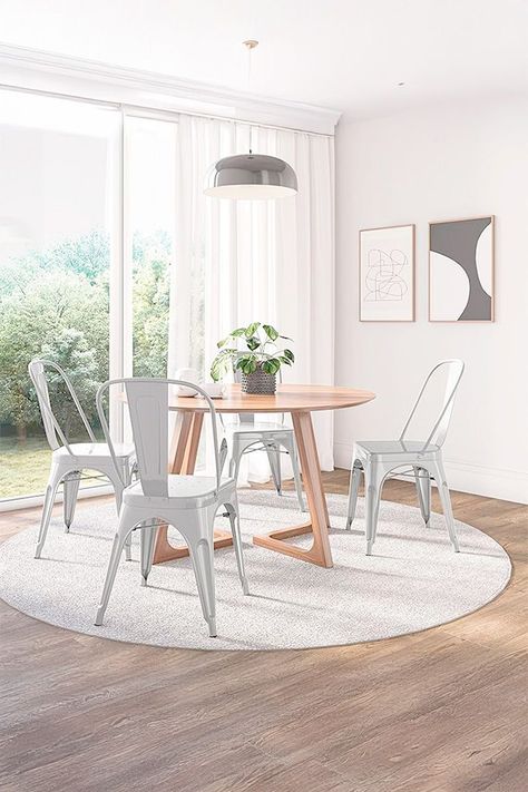 Pack De 4 Silla Metal Tolix Blanco-7
