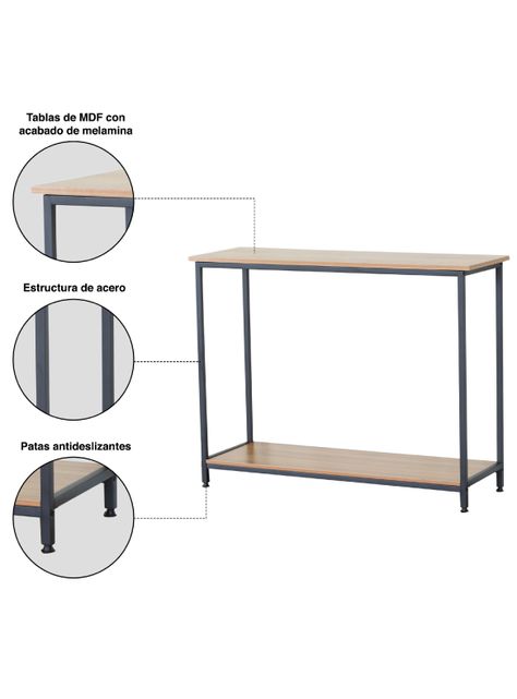 Arrimo Novahus Industrial Café con Tubo de Acero y MDF-4