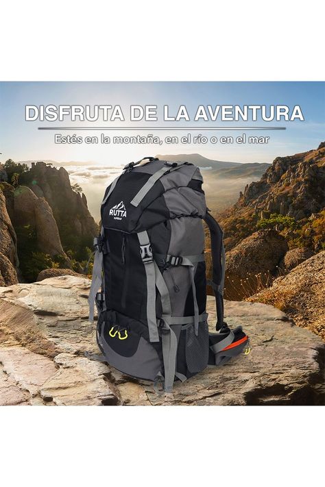 MOCHILA CAMPING 50L NEGRO-4