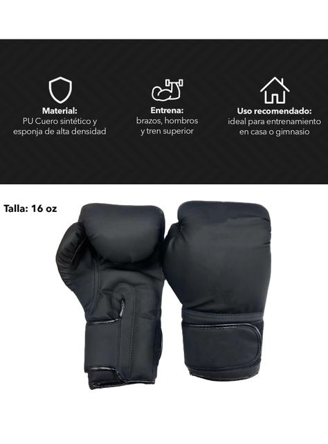 Guantes de Boxeo Atletis 16 oz Negro-2