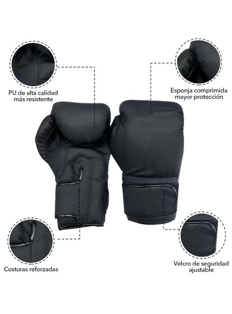 Guantes de Boxeo Atletis 16 oz Negro-3