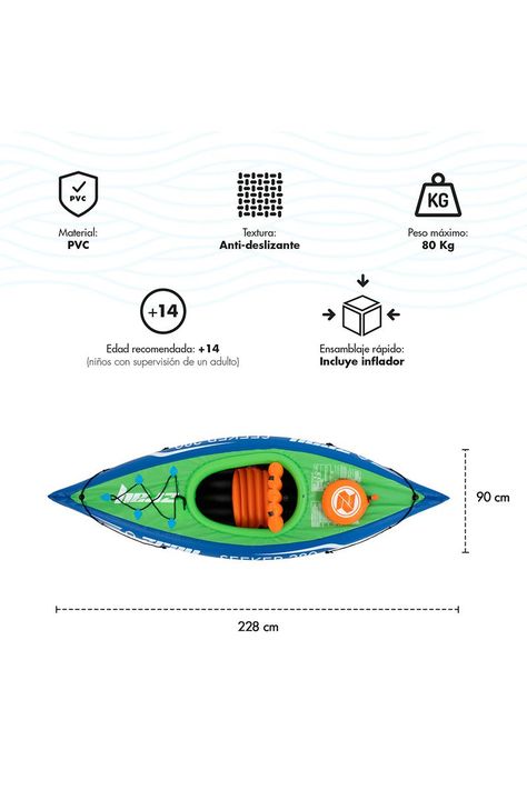 Kayak 1 Persona Azul-2
