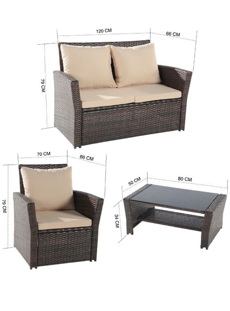 Set Living Terraza 4 Piezas Mediterraneo Café-7