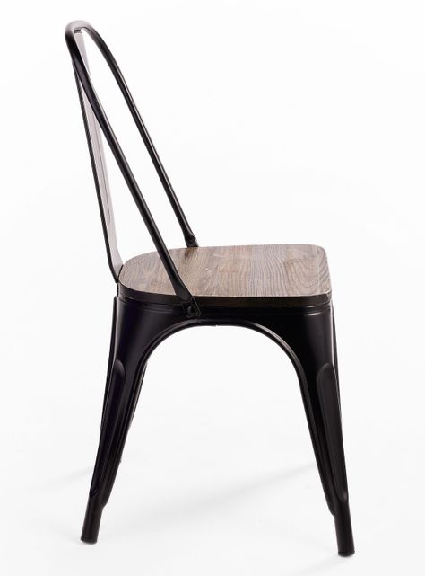 Pack 4 Sillas Tolix Vintage Asiento Madera Negro-4