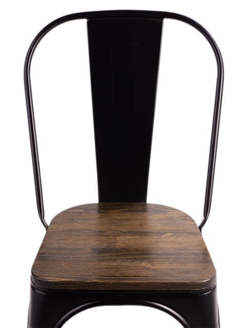 Pack 4 Sillas Tolix Vintage Asiento Madera Negro-5