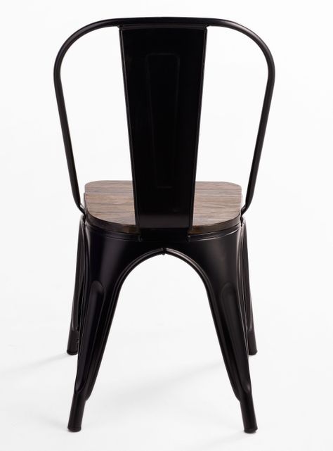 Pack 4 Sillas Tolix Vintage Asiento Madera Negro-6