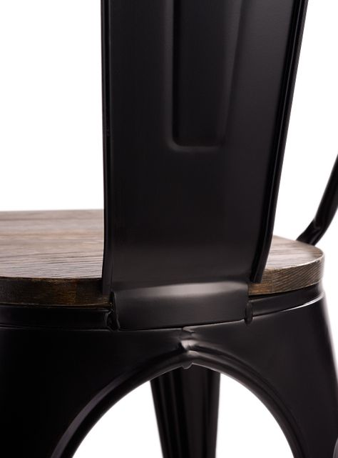 Pack 4 Sillas Tolix Vintage Asiento Madera Negro-7