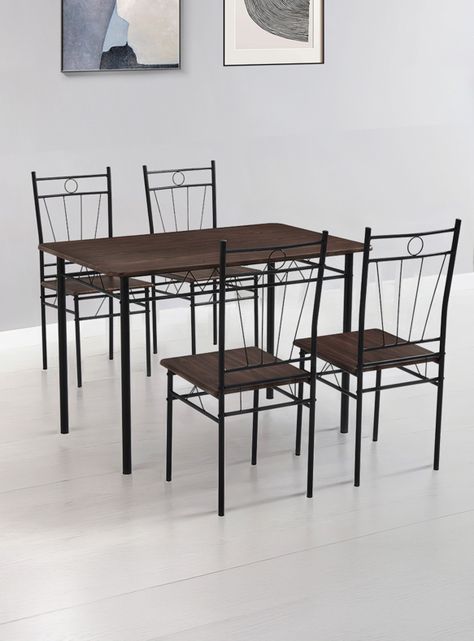Juego de comedor 4P Verona Negro 74x70x110 cm-1