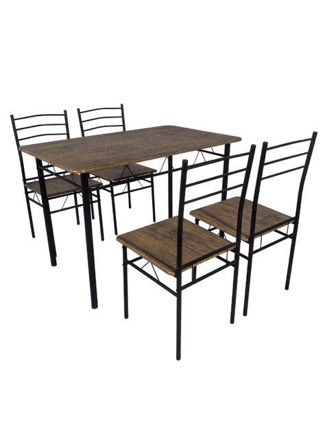 Juego de comedor 4P Capri Negro 74x70x110 cm-0