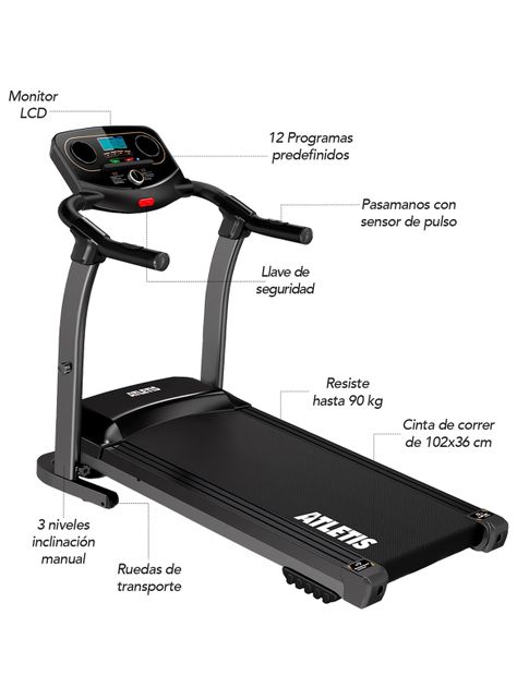 Trotadora Plegable M201 Bluetooth Negro-2