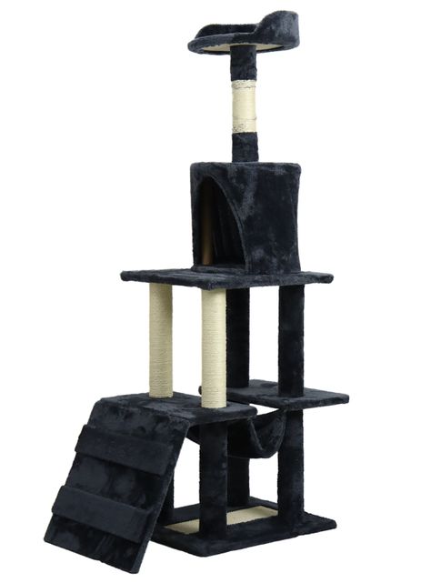 Torre Rascador Gatos Con hamaca 145cm Gris Oscuro-0