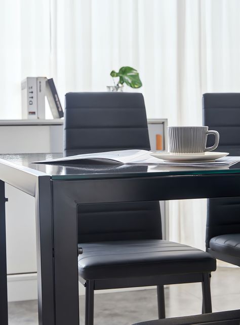Mesa de Comedor Vidrio Negro-1