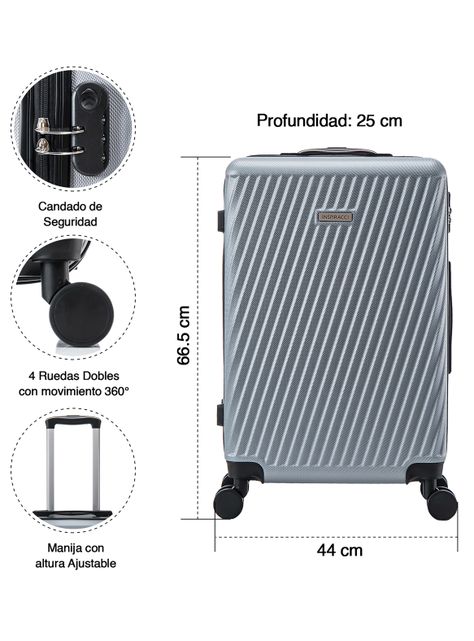 Maleta Rigida Milan m 18kg gris-2