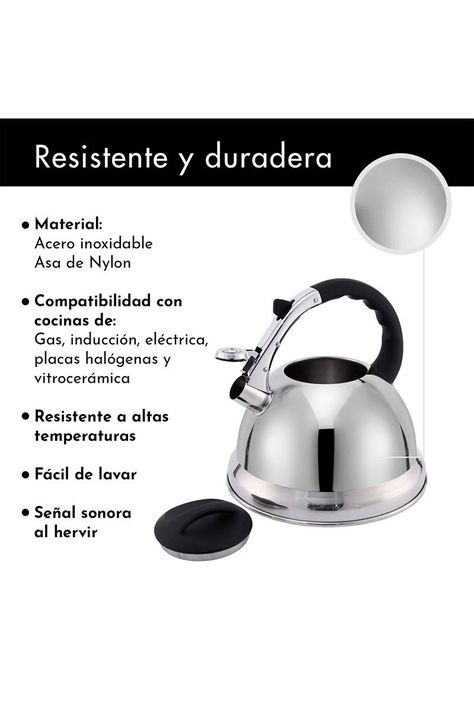 Tetera Acero Inoxidable 4,5 Litros Gris-3