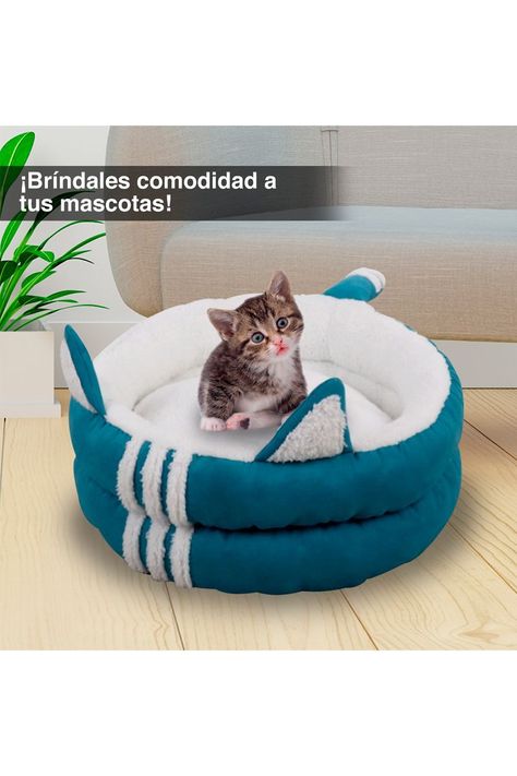Cama Mascotas Orejas Azul-1