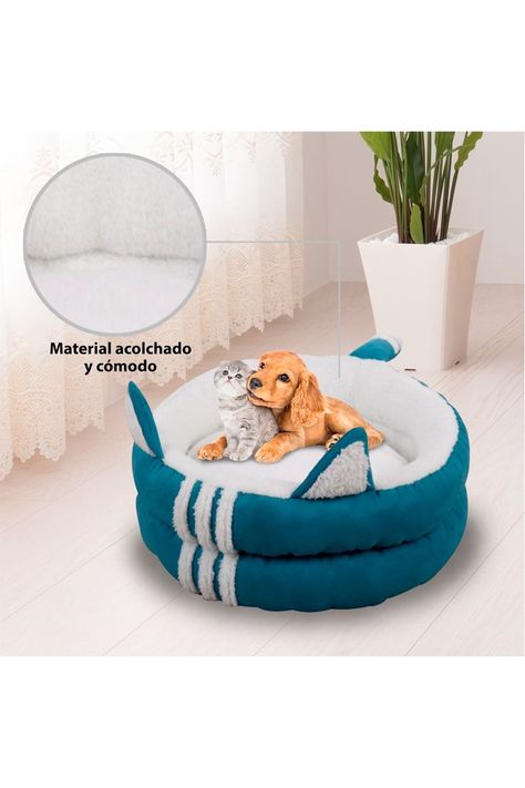Cama Mascotas Orejas Azul-3