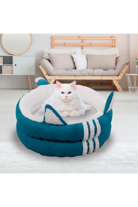 Cama Mascotas Orejas Azul-5
