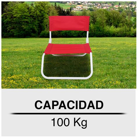 Silla de Descanso Plegable Rojo-4