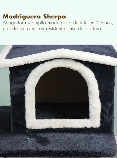 Gimnasio Rascador Gatos con hamaca 126cm Gris Oscuro-4