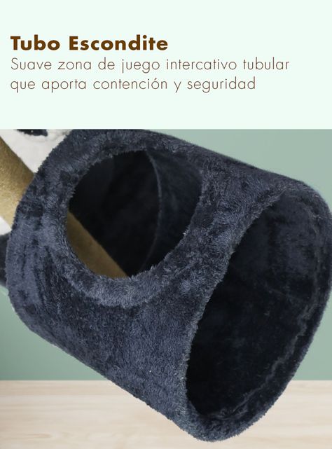 Gimnasio Rascador Gatos con hamaca 126cm Gris Oscuro-5