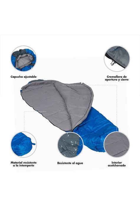 Saco De Dormir 350 Gr Azul-3