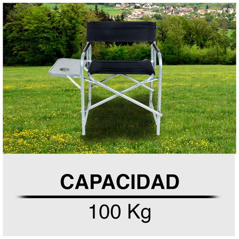 Silla con Bandeja Plegable Negro-4