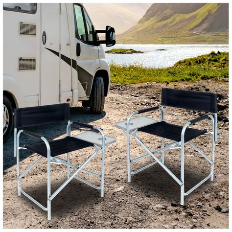 Silla con Bandeja Plegable Negro-5